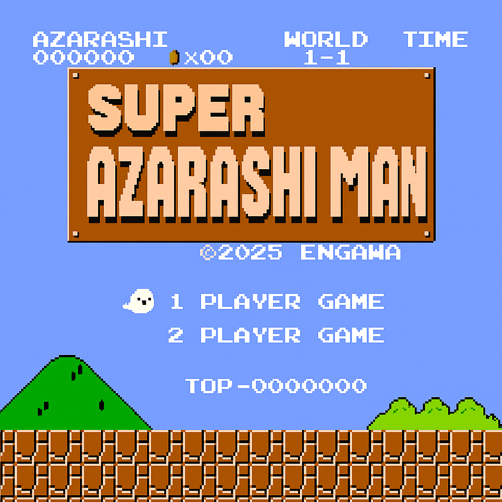 Super Azarashi Man Title Screen